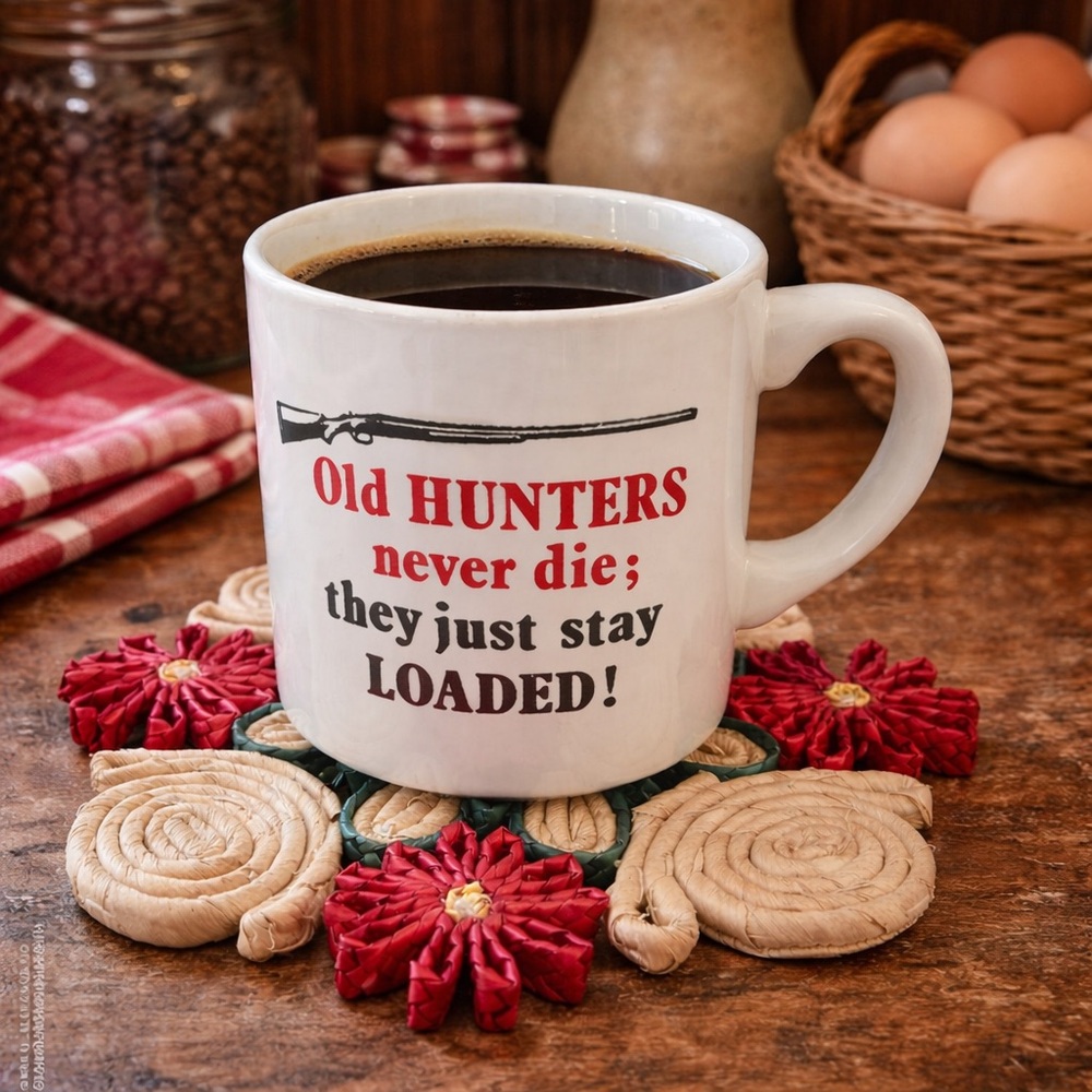 Coffee Ceramic Farm Mug Old Hunters Never Die They Just Stay Loaded!